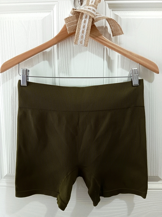 wild fable Pants - WILD FABLE OLIVE MOSS GREEN HIGH RISE SMOOTH RIBBED STRETCH BIKE SHORTS MEDIUM